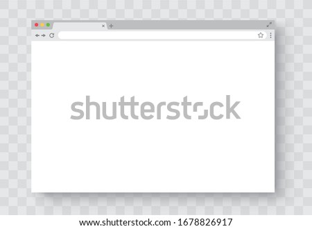 Browser window. Realistic blank browser window with shadow. Empty web page mockup - stock vector.