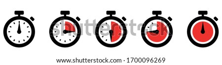 Timers icon set. Countdown timer symbol. Timer. Stopwatch collection - stock vector.