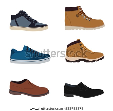 Men's shoes isolated set - Stock Vector illustration