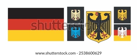 The Coat of Arms of Germany. Coat of arms of Germany. Germany National Country Flag Crest. flat style, Germany official flag vector with standard size and proportion. National flag emblem with accurat