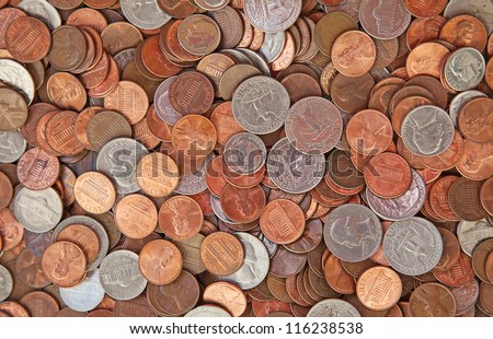 Huge pile of the US coins