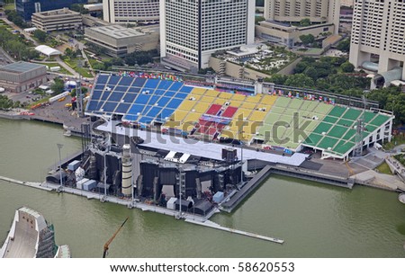 SINGAPORE - AUGUST 06: New Olympic stadium built in Singapore for Youth Olympic games 2010. August 06, 2010 in Singapore