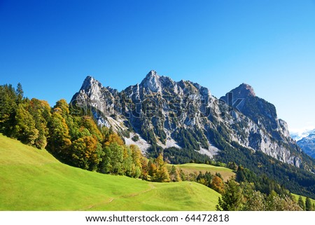 Autumn (indian summer) in swiss alps