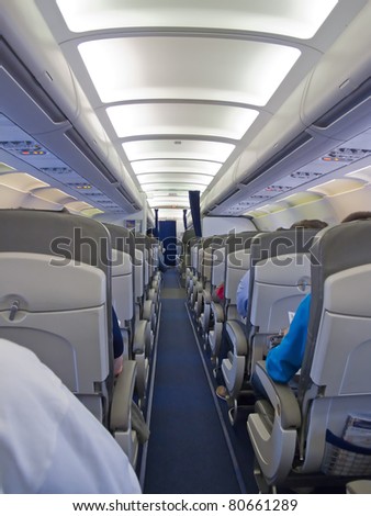 Aircraft cabin after take off