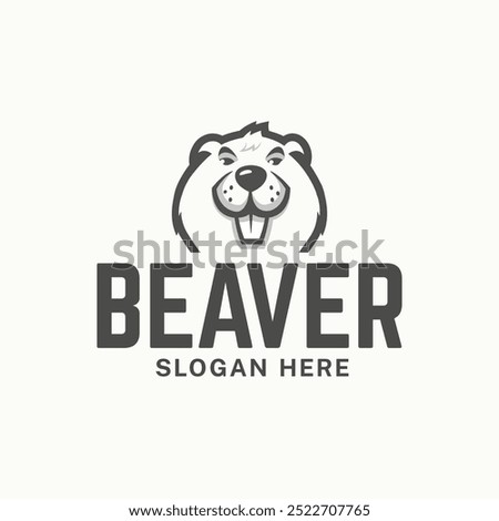 Beaver logo head mascot design template