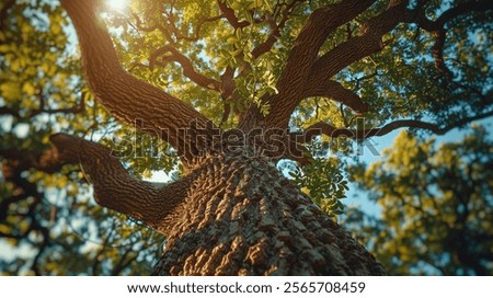 Image, Stock Photo green tree leaves in springtime, green background