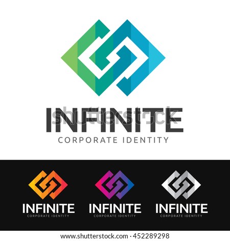 Logo of 2 stylized squares in synergy (infinity symbol). This logo is suitable for many purpose as corporate identity, marketing firm, investment and funds services and more.