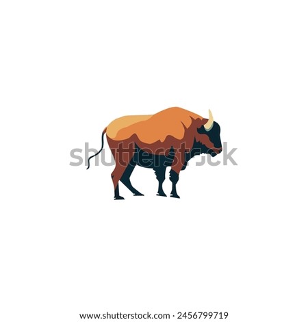 American buffalo or american bison clipart, retro style isolated vector image