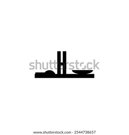 Government of Brasilia, Brazil vector icon. Isolated minimalistic national plaza landmark pictogram, logo, black and white contour