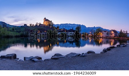 Similar – Image, Stock Photo Historic houses in Buch an der Mulde monastery