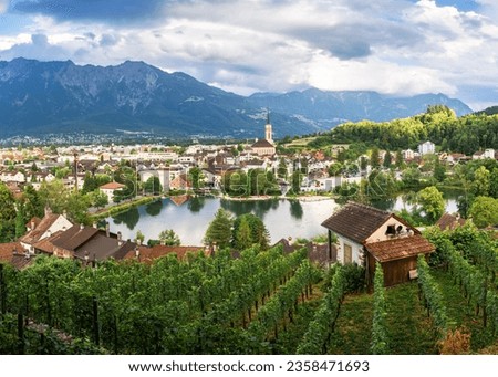 Image, Stock Photo Historic houses in Buch an der Mulde monastery