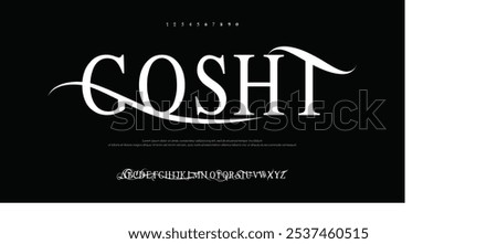 Gosht font vector team 2023 - 2024 kit sport style font. football style font with lines. flamengo font. The Mengao. sports style letters and numbers for soccer