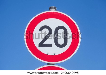 Similar – Image, Stock Photo Traffic sign: Permitted maximum speed 50 km/h