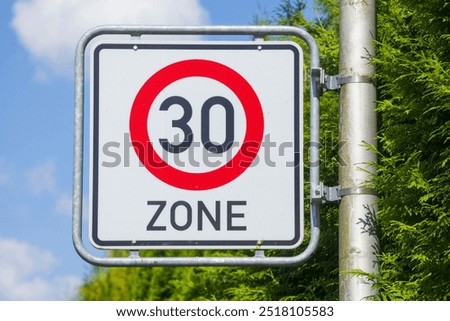 Similar – Image, Stock Photo Traffic sign: Permitted maximum speed 50 km/h