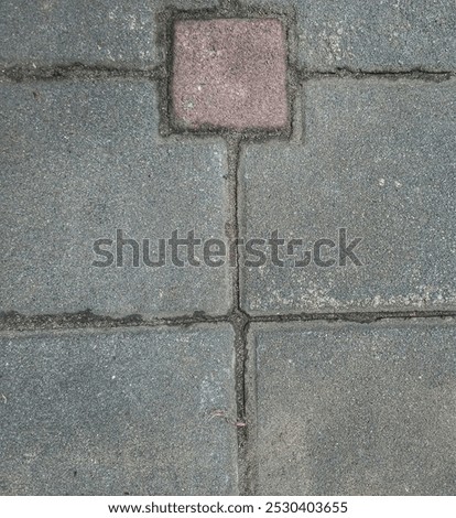 Similar – Image, Stock Photo Red bricks embedded in colorful cobblestones on a square in Bad Salzuflen near Herford in East Westphalia-Lippe, Germany