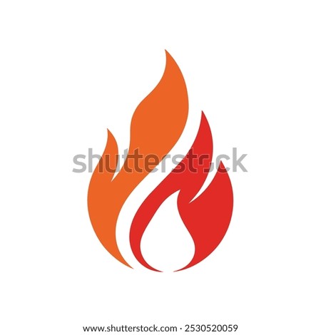 Fire burns in minimalist style | Fire Logo vector illustration. This is a Editable vector file. | Fire Icon.