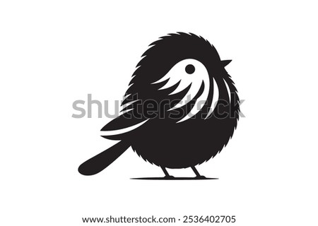 Shadow of the Feathered Slugger  silhouette  fluffy bird