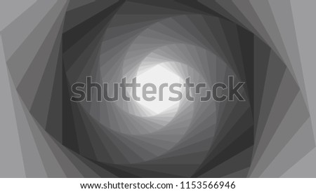 Background in grey tints. Abstract bg. Vector design. Monochrome background. A tunnel effect. Light at the end of the tunnel. 