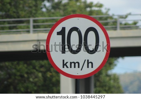 Similar – Image, Stock Photo 100 km/h speed limit on highways Energy saving. Oil imports from Russia, Ukraine war