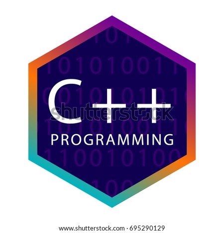 Logo C++ Programming Language Icon. Vector illustration on Topic of Popular High-level Coding.