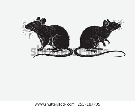 Rats are highly adaptable, intelligent rodents known for their resourcefulness and agility. Characterized by a slender body, pointed snout, and long, scaly tail, they have large, dark eyes suited for 