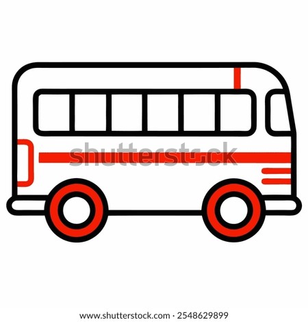 New and Modern Style colorful  Bus vector icon illustration on white background