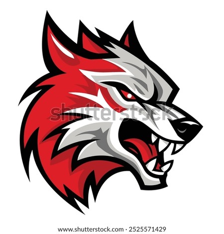 Angry Wolf head mascot logo 