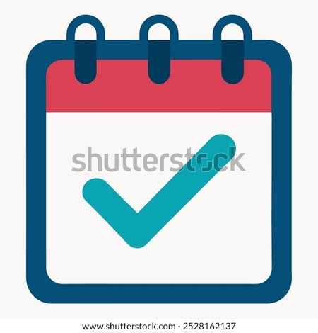 Calendar check mark icon, vector illustration on white background