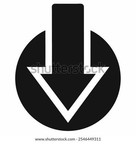 Pfeil nach unten - arrow down - Richtung - schwarz  black - Icon Grafik Button Zeichen Symbol
