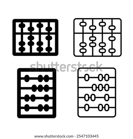 mathematics abacus icons black and white