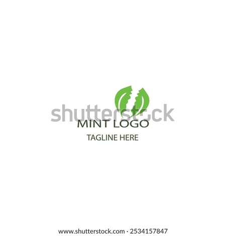 mint logo design set vector set green leaf set minimal logo design