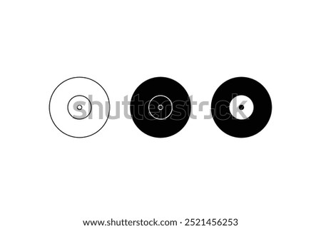 This vector icon showcases an old CD, a retro symbol of early digital media. It evoking nostalgia for music and data storage. Ideal for projects related to vintage technology, music.