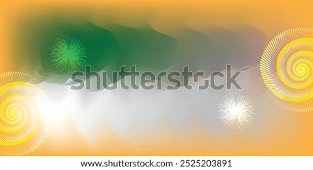 abstract yellow and  gradient white green background. Liquid texture with circles light. Cropped shot, macro, horizontal, no one, free space for text, modern