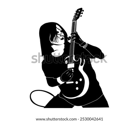 logo guitar hero design graphic vector