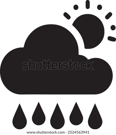 Cloudy icon silhouette vector style with white background