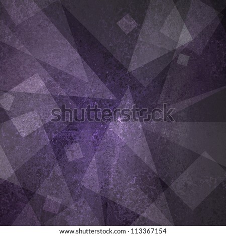 abstract purple background of white geometric triangle shapes and squares in random pattern with vintage grunge background texture black on layout design for brochure or web template background paper