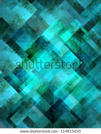 abstract blue background geometric design of diamond square shape in random pattern with glittery shiny sparkle of blurred light in bokeh shimmer background new Years Eve celebration brochure template