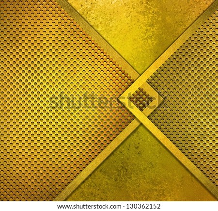 abstract gold background, luxury metallic design texture of holes or grill mesh illustration, old metal background, bronze brass color, hammered gold vintage grunge background texture, round circles