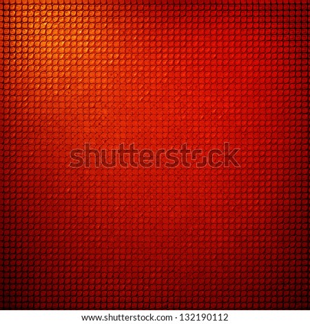 abstract grid background texture pattern design, mesh grill background circle colored glossy shape metallic metal grill illustration, techno red background, orange gold glow warm geometric background