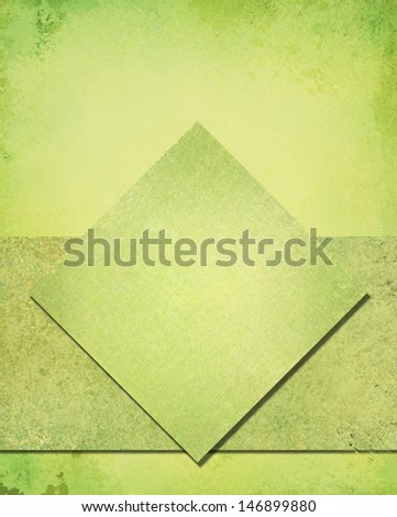 layered abstract green background layout design with diamond square and rough stripe shape layer with vintage grunge background texture, lime green color sponge paint, green Christmas background color
