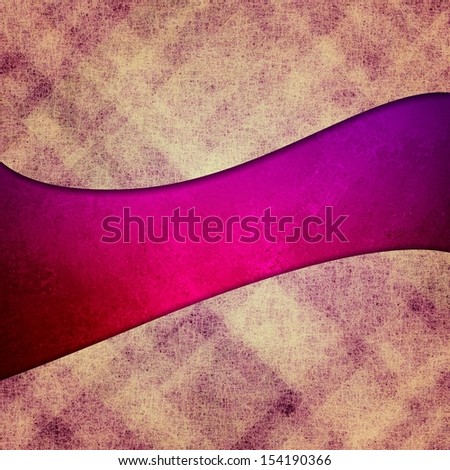 abstract checkered vintage background with bright purple pink ribbon background for text or title