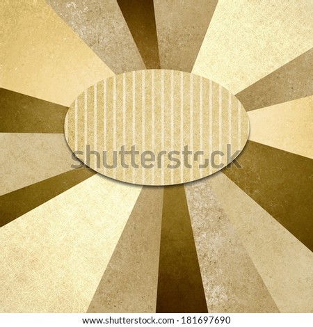 abstract brown yellow design of textured sunburst pattern stripes with oval pinstripe center