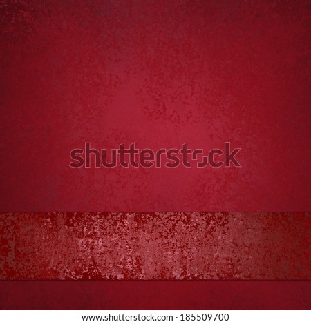 Red background with shiny matching red vintage ribbon on bottom border, elegant Christmas background