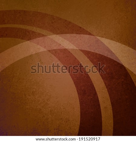 abstract brown orange background design with stylish dark orange and transparent white half circles arches or curves layered on distressed vintage texture
