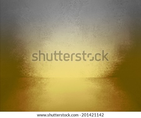 abstract gold and silver background, empty room interior wall floor reflection or 3d box display showcase, blank product or ad brochure layout, blank stage or studio, distressed aged texture