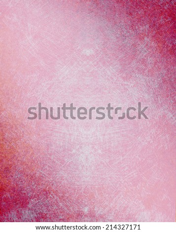 abstract pink background with pastel pink center and messy darker red pink corner design border of sponged grunge texture and blue and white scratches