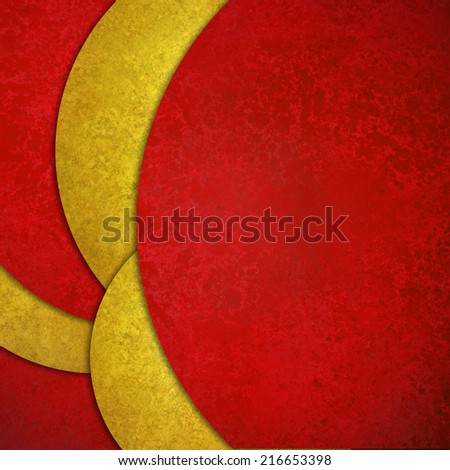 abstract red gold background, layers of red and gold circle shapes in artistic creative layouts with distressed vintage texture