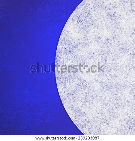 dark sapphire blue background with white parchment flap or circle design layout