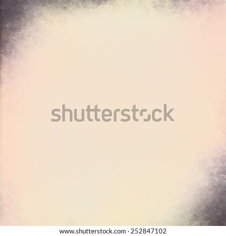 beige background with grunge black corners and soft blue and pink coloring, old grunge paper background with stained edges on border