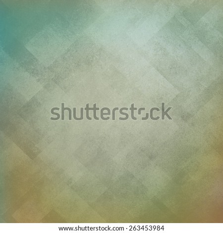faded vintage background in yellowed blue and brown colors with faint diagonal lines and rectangle shapes pattern
